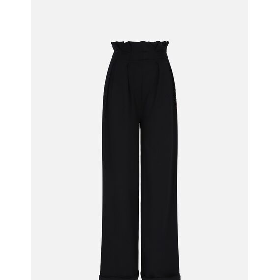 Wide Leg High Waist Pants, Size: M, Colour: Schwarz, 4 image