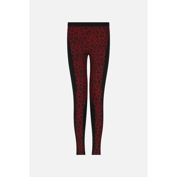 Mid-Rise  Color-Block Leggings, Taglia: L, Colore: Bordeaux, 3 image