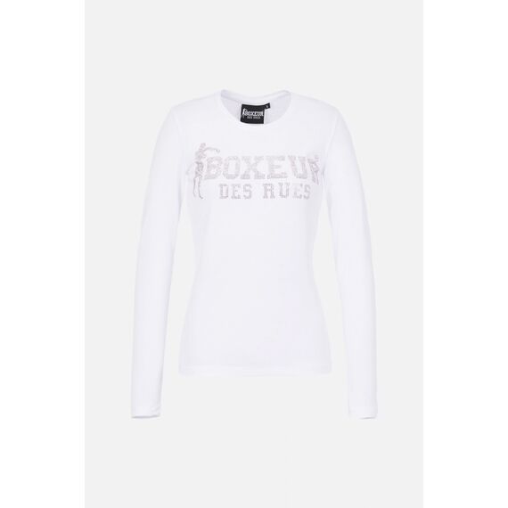 T-Shirt mit Strass-Logo, Farbe: Weiss, Grösse : M, 4 image