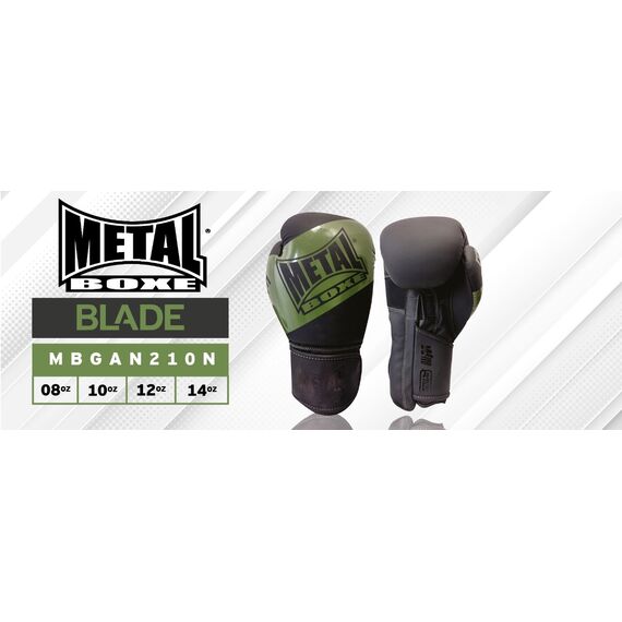 Gants de boxe Metal Boxe Blade Noir Kaki 10 oz, Couleur: Noir, oz: 10oz, 2 image