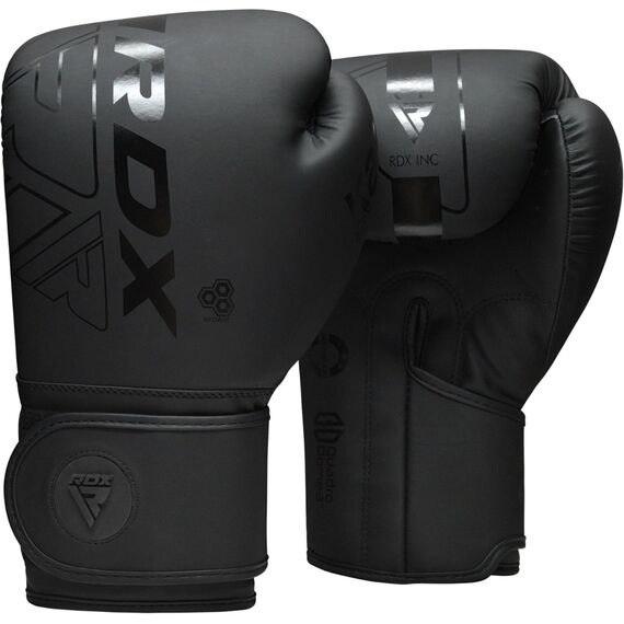 Boxing Gloves RDX F6 Kara – Black/Black – 16oz, Colour: Schwarz, OZ: 16oz