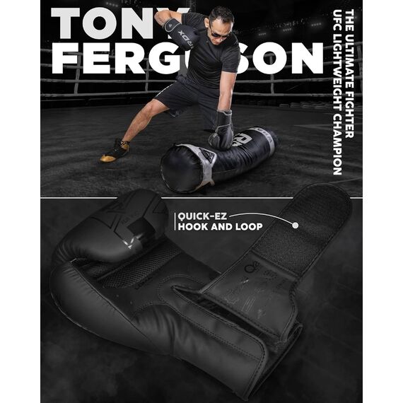 Boxing Gloves RDX F6 Kara – Black/Black – 16oz, Colour: Schwarz, OZ: 16oz, 3 image