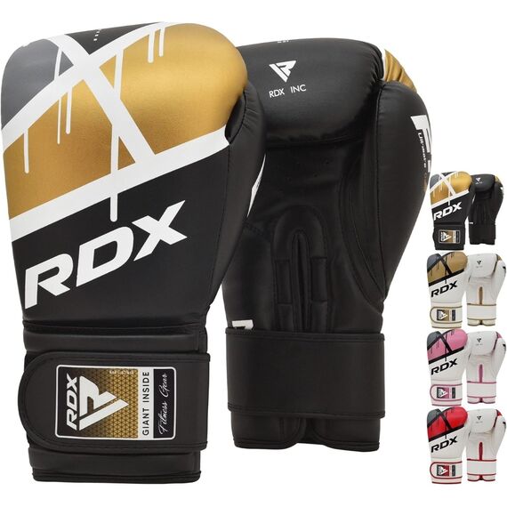 Guantoni Boxe RDX F7 Ego – Nero/Oro – 14oz, Colore: Oro, OZ: 14oz, 2 image