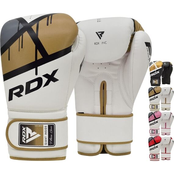 Gants de boxe RDX F7 Ego – Blanc/Or – 12oz, Couleur: Or, oz: 12oz, 4 image