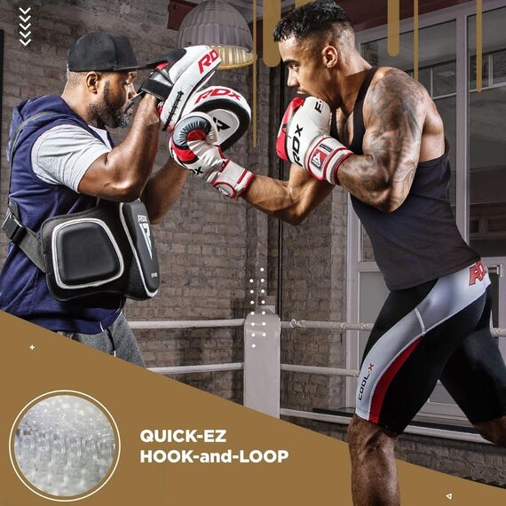 Gants de boxe RDX F7 Ego – Blanc/Or – 12oz, Couleur: Or, oz: 12oz, 7 image