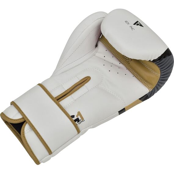 Gants de boxe RDX F7 Ego – Blanc/Or – 12oz, Couleur: Or, oz: 12oz, 3 image