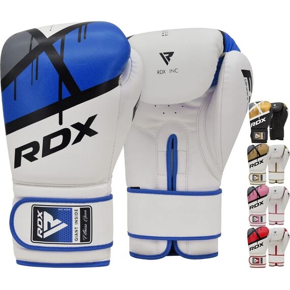 Boxing Gloves RDX F7 Ego – White/Blue – 8oz, Colour: Blue, OZ: 8oz, 6 image