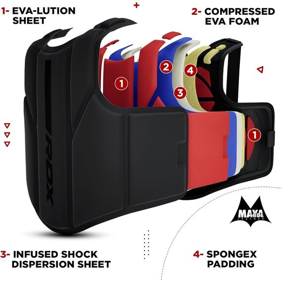 Chest Guard RDX F6 Matte Black - Size L/XL, Size: L/XL, Colour: Schwarz, 5 image