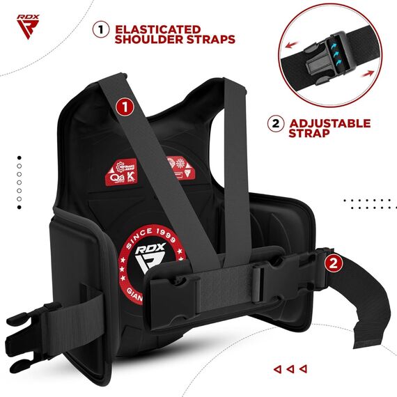 Chest Guard RDX F6 Matte Red - Size L/XL, Size: L/XL, Colour: Schwarz, 3 image