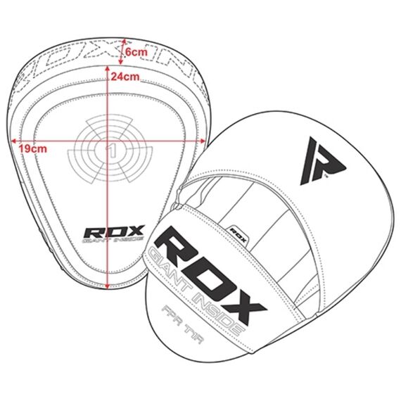 Pattes d'Ours RDX Focus Pad T1 – Rouge/Noir, Taille: Taille unique, Couleur: Rouge, 4 image