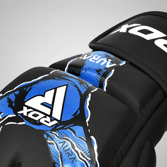 Gants de MMA RDX Aura F17 Noir/Bleu - Taille L, Taille: L, Couleur: Bleu, 5 image