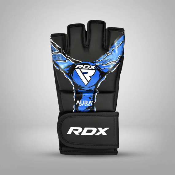 Gants de MMA RDX Aura F17 Noir/Bleu - Taille L, Taille: L, Couleur: Bleu, 3 image