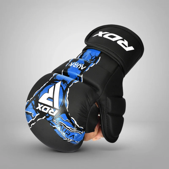 MMA Sparring Gloves RDX Aura F17 Black/Blue - Size XL, Taille: XL, Couleur: Bleu, 7 image
