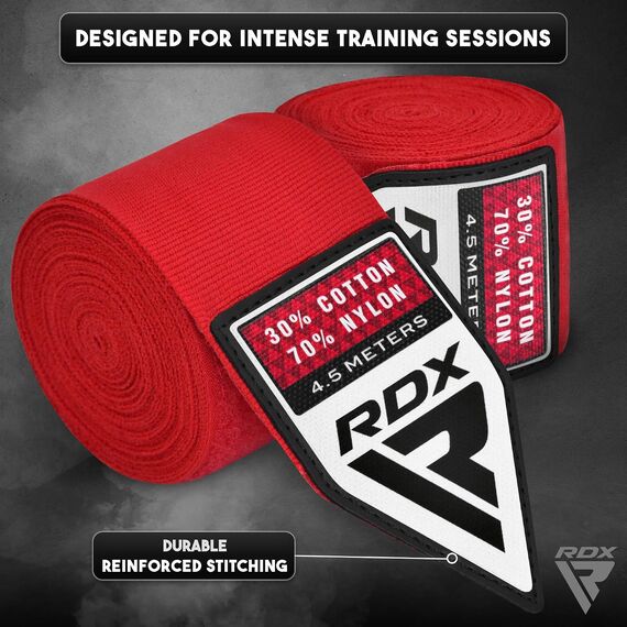 RDX WX Professional Boxing Hand Wraps 4.5 m – Red, Colore: Rosso, Lunghezza: 4.5m, 4 image