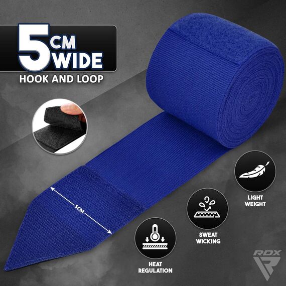 RDX WX Professional Boxing Hand Wraps 4.5 m – Blue, Colore: Blu, Lunghezza: 4.5m, 2 image