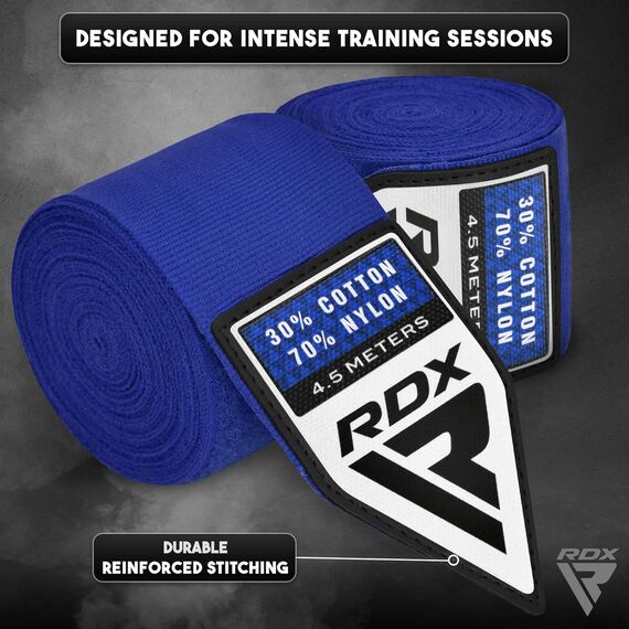 RDX WX Professional Boxing Hand Wraps 4.5 m – Blue, Colore: Blu, Lunghezza: 4.5m, 4 image