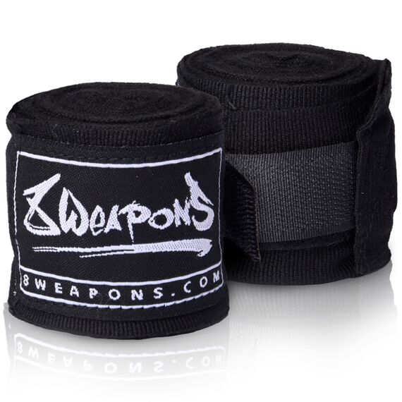 Fascia da boxe semi-elastica 8Weapons Nero 3,5m, Colore: Nero, Lunghezza: 3.5m