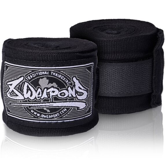 Fascia da boxe semi-elastica 8Weapons Nero 5m, Colore: Nero, Lunghezza: 5.0m