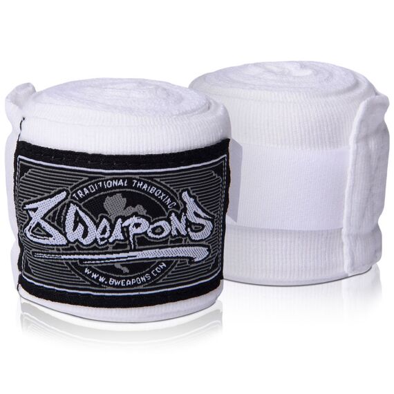 Fascia da boxe semi-elastica 8Weapons Bianco 5m, Colore: Bianco, Lunghezza: 5.0m