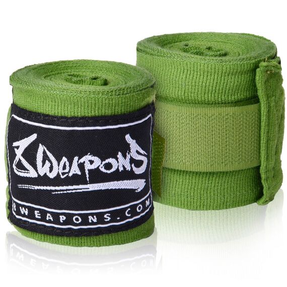 Boxing Hand Wrap semi-elastic 8Weapons Olive Green 3.5m, Colour: Green, Length: 3.5m