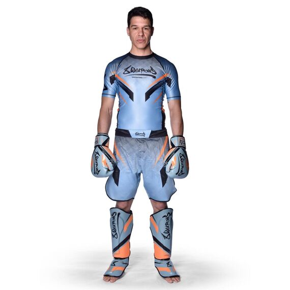 8 WEAPONS Fight Shorts, Shift, ice-grey orange, S, Taglia: S, Colore: Blu, 3 image