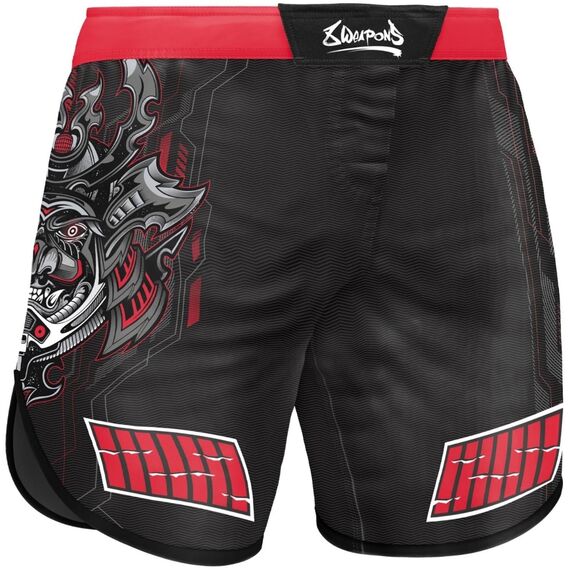 8 WEAPONS Fight Shorts, Samurai 2.0, black-red, XXL, Taglia: 2XL, Colore: Nero