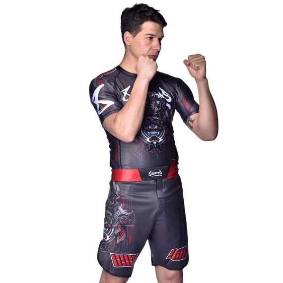 8 WEAPONS Fight Shorts, Samurai 2.0, black-red, XXL, Taglia: 2XL, Colore: Nero, 3 image