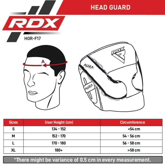 Casco da Boxe RDX Aura F17 Nero/Rosso - Taglia M, Taglia: M, Colore: Rosso, 6 image