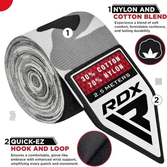RDX Hand Wraps Pro 2.5m Camouflage Boxbandagen, Farbe: Camouflage, Länge: 2.5m, 3 image