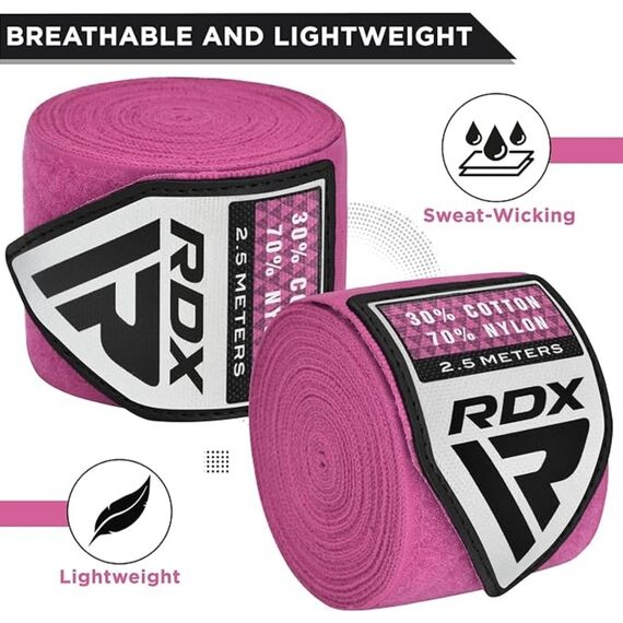 Bandes de Boxe RDX Hand Wraps Pro 2.5 m Roses, Couleur: Rose, Longueur: 2.5m, 5 image