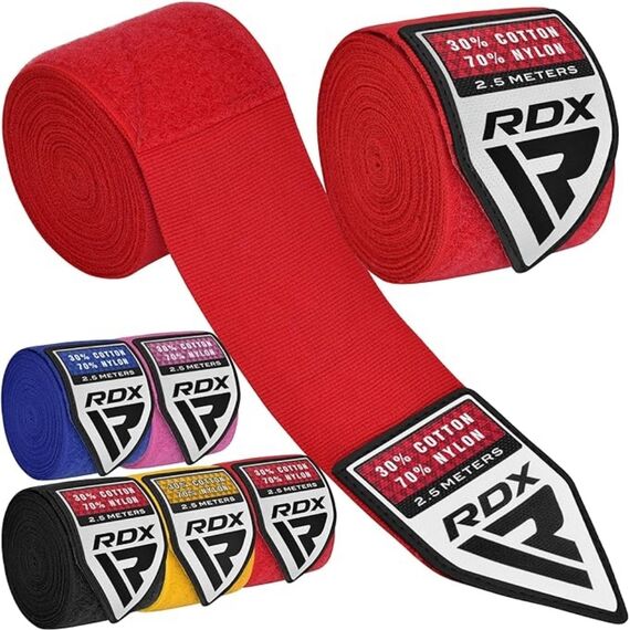 Bandes de Boxe RDX Hand Wraps Pro 2.5 m Rouges, Couleur: Rouge, Longueur: 2.5m, 4 image