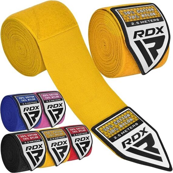 RDX Hand Wraps Pro 2.5m Yellow, Colour: Yellow, Length: 2.5m, 6 image