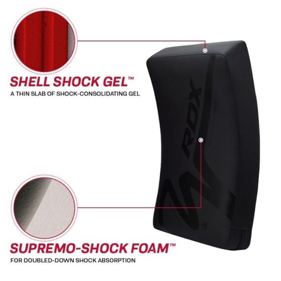 Curved Kick Shield RDX T15 Matte Black, Size: One Size, Colour: Schwarz, 4 image