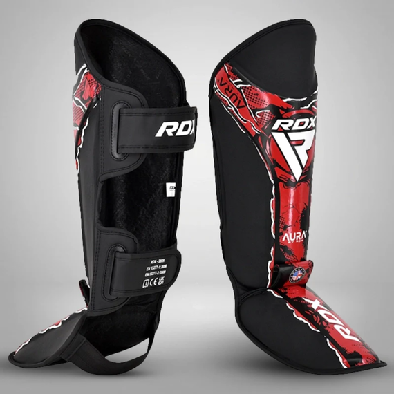 Shin Guards RDX Aura F17 Black/Red - Size L, Size: L, Colour: Rot, 4 image