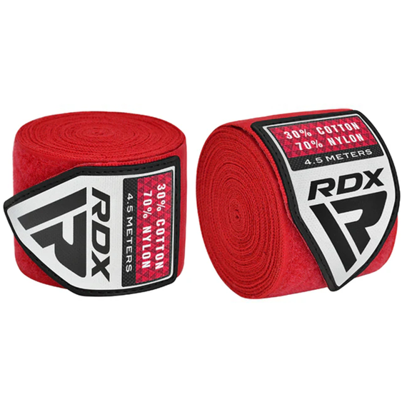 RDX WX Professional Boxing Hand Wraps 4.5 m – Red, Colore: Rosso, Lunghezza: 4.5m