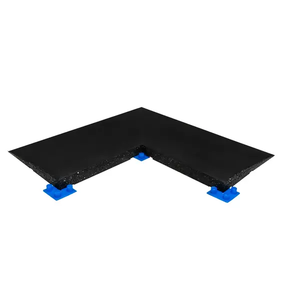 Eckbordüre für Gummiboden "Connect Tiles Corner" 50x50cm Stockz | Schwarz 50x50x2 CM, 6 image