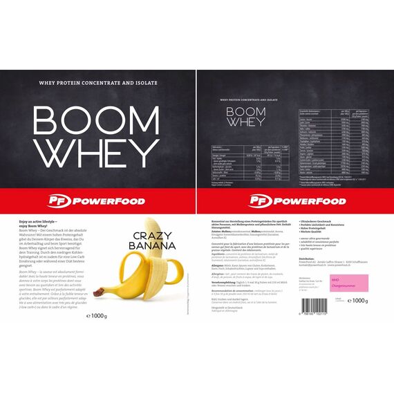 Boom Whey 1000g Powerfood One | Banana, 2 image