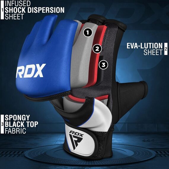 Grappling Glove RDX XL, Size: XL, Colour: Blue, 3 image