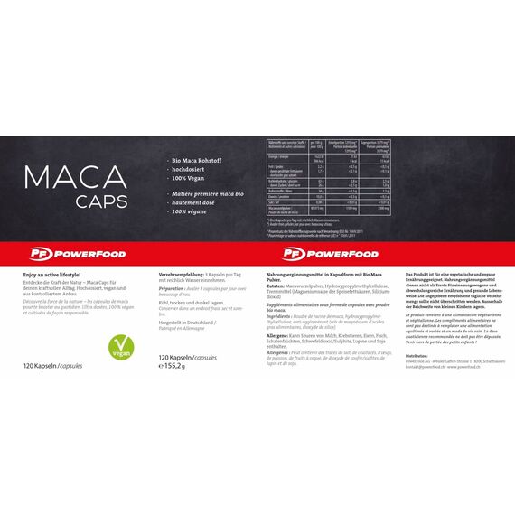 Organic Maca, 120 Capsules, "Neutral," Powerfood One, 3 image