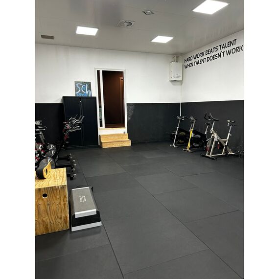 Dalle de sol en caoutchouc 100x100x2cm Flow Fitness, 5 image