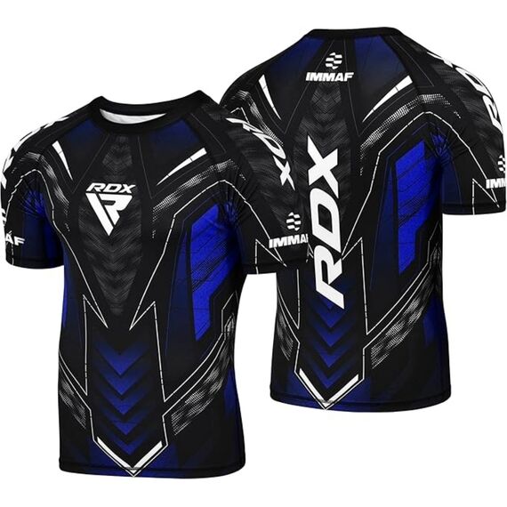 Compression Rash Guard RDX IMMAF Blue 2XL, Size: 2XL, Colour: Blue, 3 image