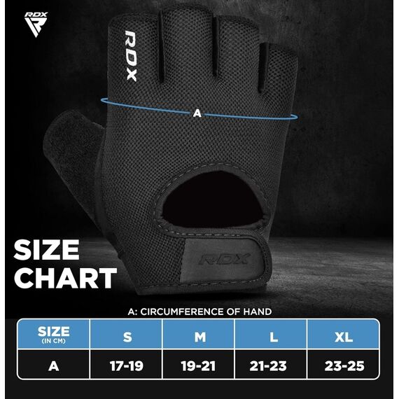 Gants de musculation RDX T1 Noir M, Taille: M, Couleur: Noir, 7 image