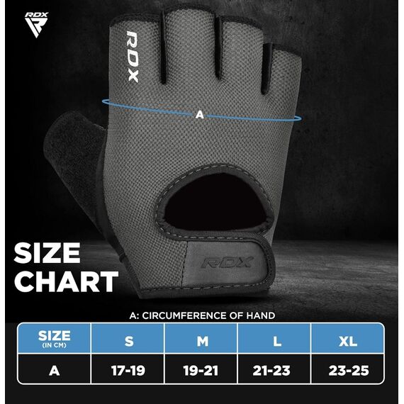 Gym Gloves RDX T1 Grey L, Size: L, Colour: Grey, 4 image