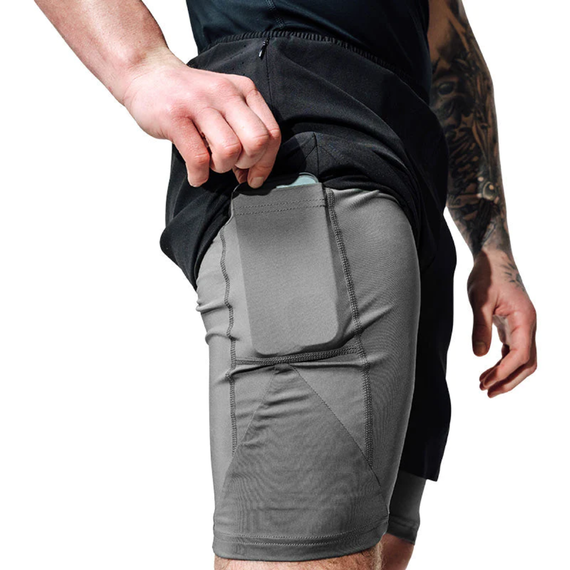 2-in-1 MMA Shorts RDX T16 Black M, Size: M, Colour: Schwarz, 5 image