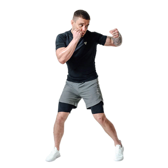 MMA Shorts 2-in-1 RDX T16 Grau 2XL, Bekleidungsgrösse: 2XL, Farbe: Grau