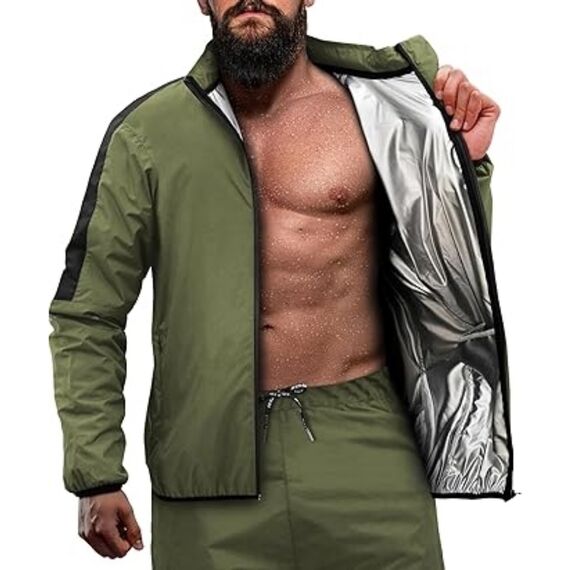 Sauna Suit RDX C1 Army Green 2XL, Size: 2XL, Colour: Khaki
