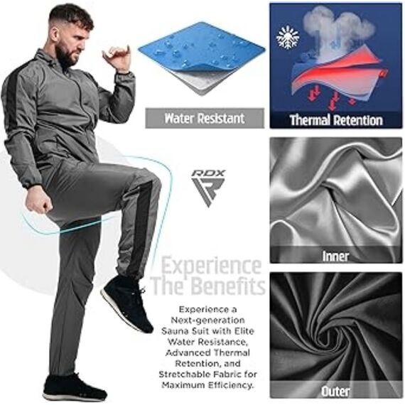 Gewichtsreduzierender C1 Saunaanzug, Bekleidungsgrösse: L, Farbe: Grau, 5 image