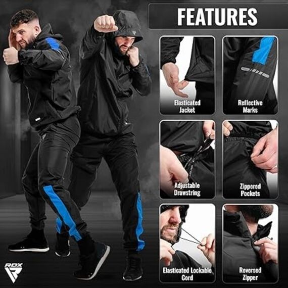 Gewichtsreduzierender H1 Saunaanzug, Bekleidungsgrösse: 2XL, Farbe: Blau, 5 image