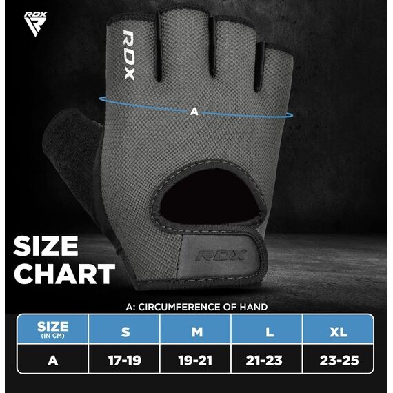 Gym Gloves RDX T1 Grey M, Size: M, Colour: Grey, 6 image