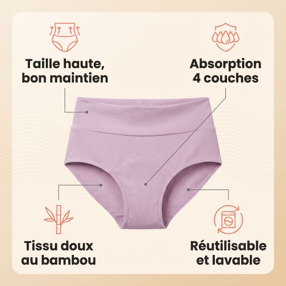 Culotte menstruelle flux abondants "Flow Intense" Marea | Violet S, 2 image